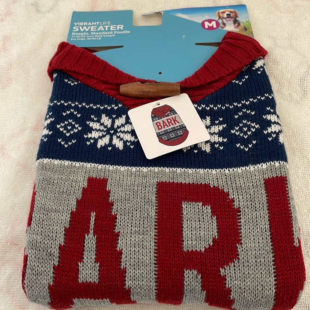VibrantLife Sweater Beagle, Standard Poodle 17” For Dogs 20-50lb